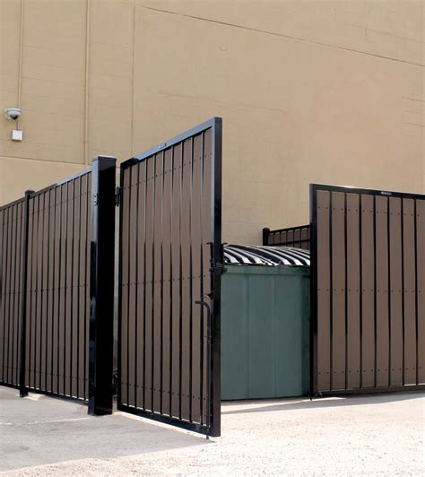 trash enclosure doors with metal panels fabrication details|garbage enclosures for sale.